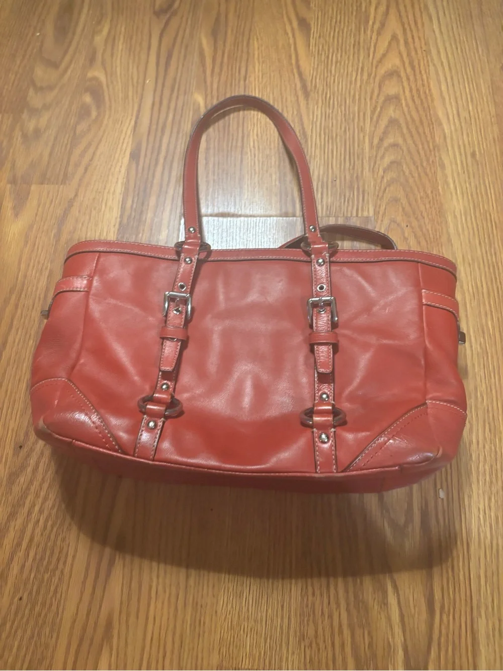 Vintage Coach Gallery East West Tote in Cherry Red